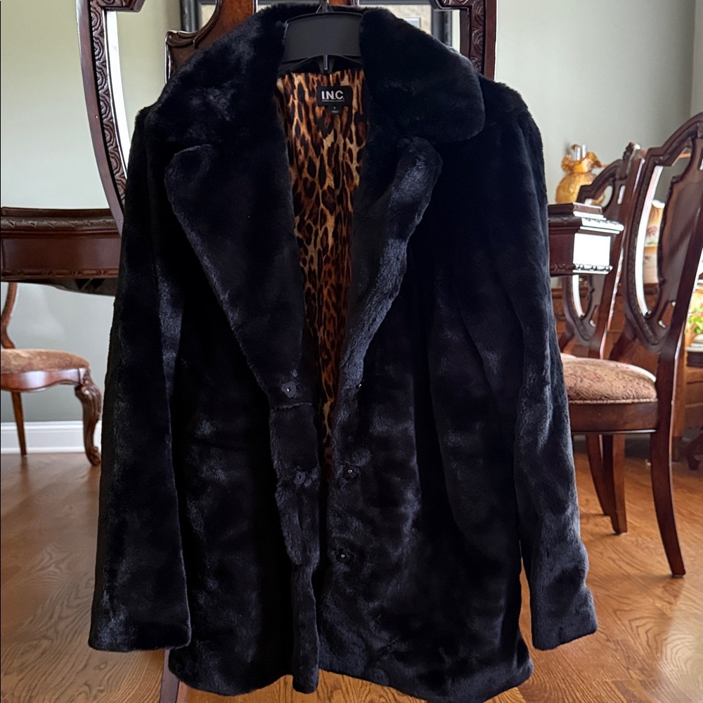 INC International Concepts Women's Black Teddy Jacket